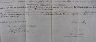Canada Company Land Grant to William Eyres of the Township of Manvers in the County of Durham Newcastle for 100 acres