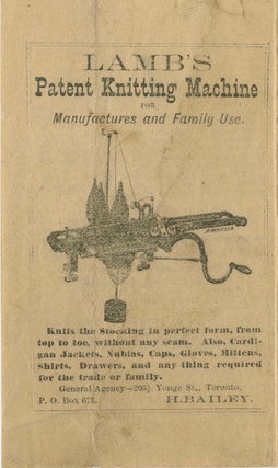 Item #7513 Lamb’s Patent Knitting Machine for Manufacturers and Family use. Lamb Knitting...