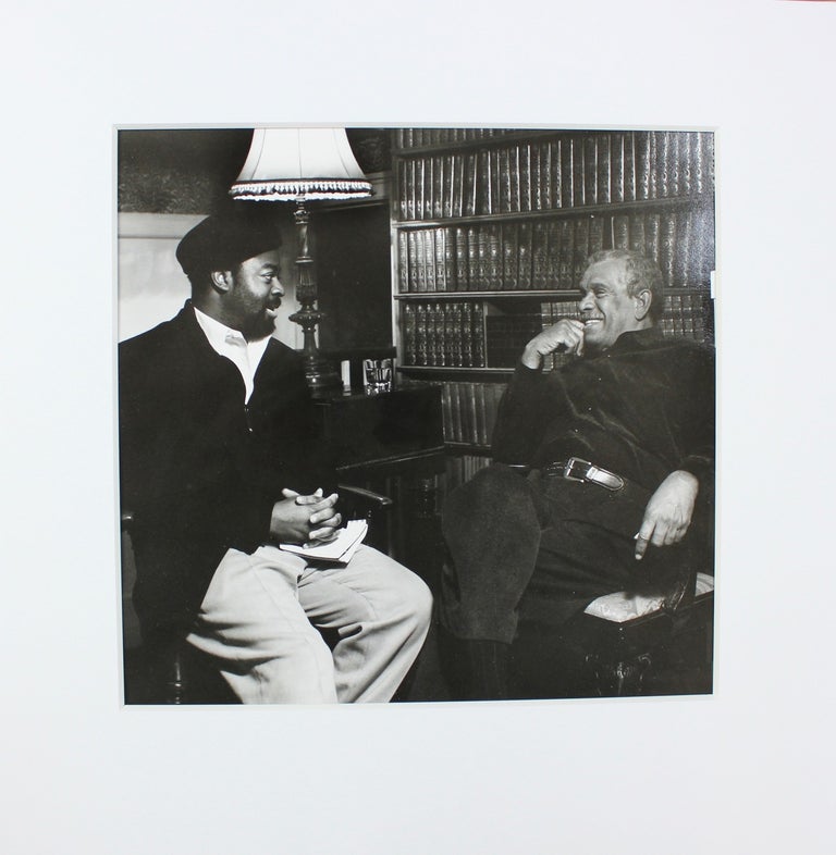 Item #7546 Large silver gelatin photograph of Derek Walcott and Ben Okri by Lucinda Douglas-Menzies. Sir Derek Alton WALCOTT, Ben  OKRI, Lucinda  DOUGLAS-MENZIES, subject, photographer, b1959, b1956.