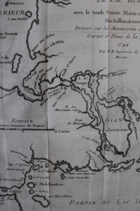 Carte du Detroit entre le Lac Superieur et le Lac Huron, ave le Sault Sainte Marie et la Poste de Michillimakinac, Dresse sur les Manuscrits du Depot des Cartes et Plans de la Marine