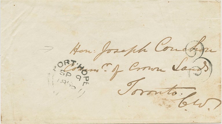 Item #7631 Stampless cover to Hon. Joseph Couchon. Joseph-Édouard CAUCHON.