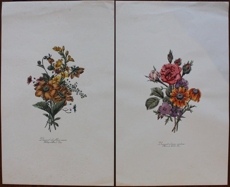 Item #7712 Two floral large prints. ANON.
