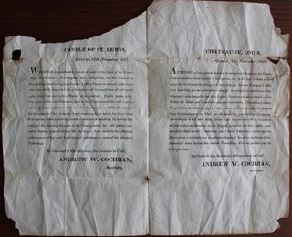 Item #7804 Printed 1823 Executive Council bilingual broadside escheated proclamation for 3...