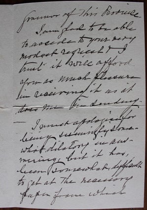 Peter Adolphus McIntyre holograph letter on Government House Prince Edward Island stationary