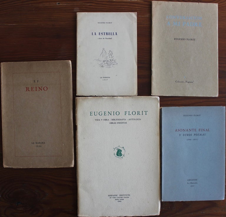 Item #7847 Eugenio Florit 5 early first editions from 1933 to 1955 signed Spanish books collection. Eugenio FLORIT, H. R. HAYS, Hoffman Reynolds, provenance.