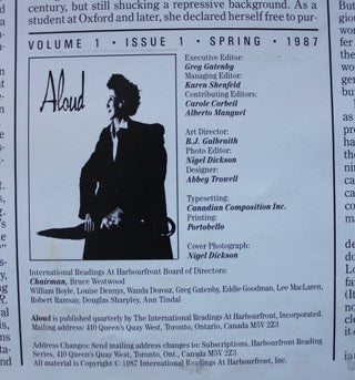 ALOUD - A Literary Quarterly- Volume 1, Issue 1, Spring 1987 [layout mock-up]