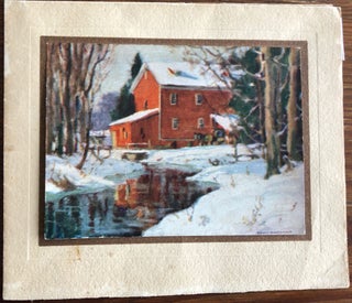 Item #7895 Christmas Card Print of Bruce’s Mill titled “The Red Mill” after a Manly...