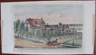 Four hand-coloured litho views of residences and street scenes in Ontario