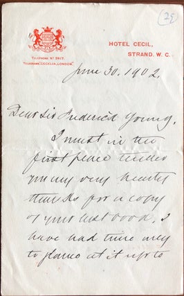 Item #7991 Autograph Letter Signed by Wilfrid Laurier while in office as Prime Minister of...