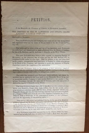 Item #8061 To the Honorable the Commons of Canada, in the Parliament Assembled. The Petition of...