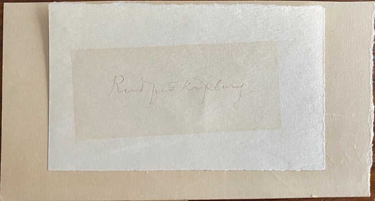 Item #8153 Rudyard Kipling clipped signature. KIPLING Rudyard, Joseph.