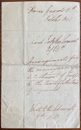 Manuscript letter signed to Sir James Graham relating a recommendation by Sir James Willoughby Gordon