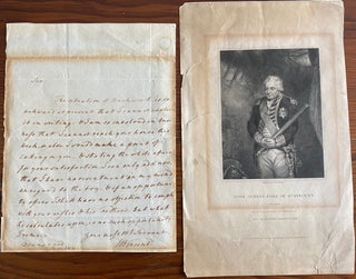 Item #8157 John Jervis, 1st Earl of St Vincent manuscript letter signed regarding Duckworth plus...