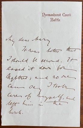 Thomas Brassey 6 autograph letters signed and one card signed, all to Mary Birkett