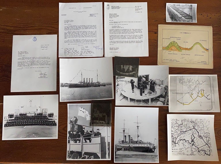 Item #8178 Collection of a group 13 items of miscellaneous, ephemera, letters and photographs of Navy ships relating to Canada including HMCS Provider, HMS Ariadne, other Ships and Bou-Mahni Mines Algiers materials. Capt. Richmond Hill KIRBY, Ronald G. CAPER, Joy FEHR, Rip.