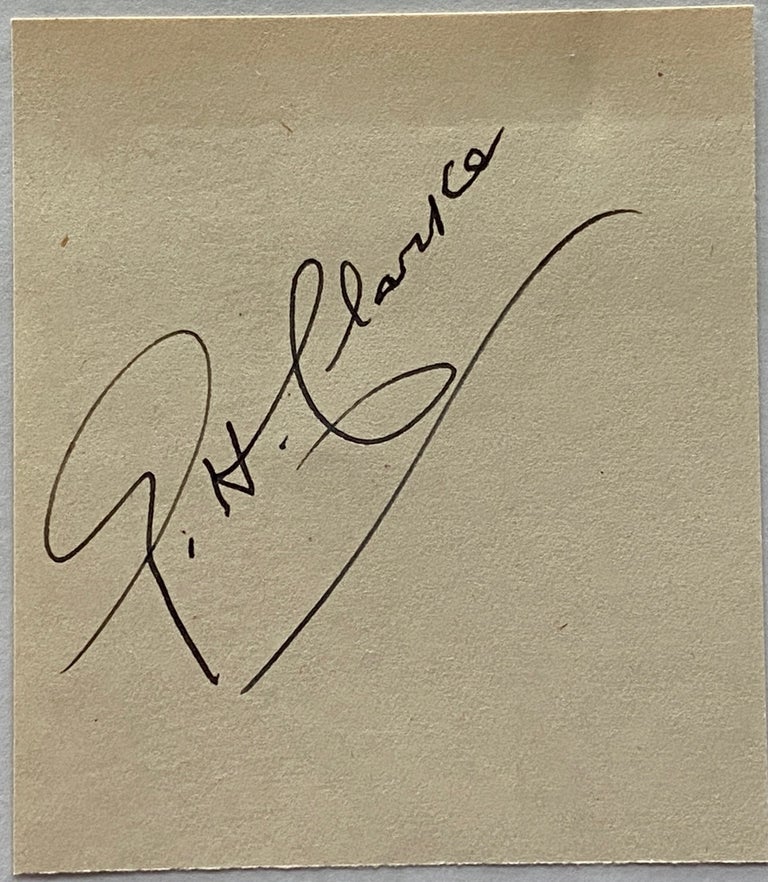 Item #8202 George Herbert Clarke signature. George Herbert CLARKE.