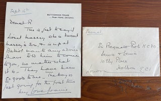 Item #8209 Letter of Joan Peveril Ward Poole (signed Joanie) to her father regarding Lionel...