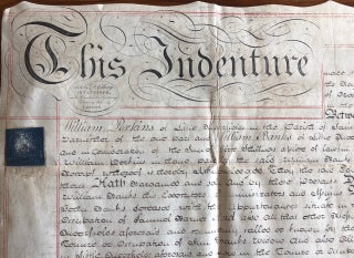 1786 Indenture parchment agreement with William Perkins and Edward Crawshaw