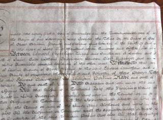 1786 Indenture parchment agreement with William Perkins and Edward Crawshaw