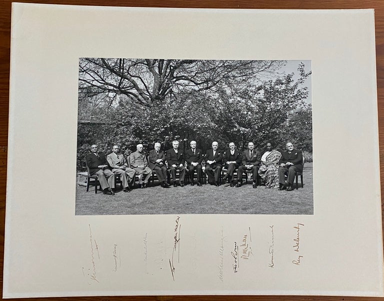 Item #8285 The 1960 Commonwealth Prime Ministers' Conference signed group photo of all 11 attendees. John George DIEFENBAKER.
