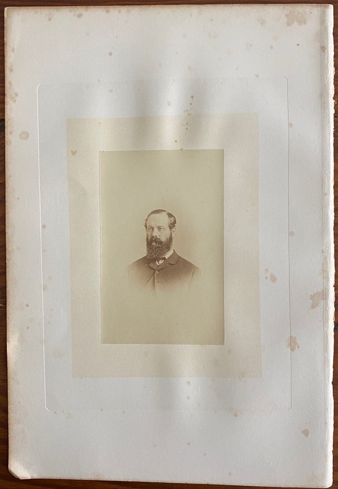 Item #8330 [His Excellency Viscount Monk] albumen photo. Charles MONK, 4th Viscount Monck, William NOTMAN, subject, photographer.