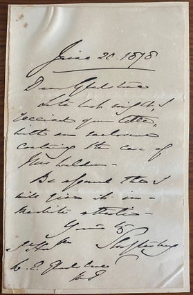 Item #8344 Holograph letter from Anthony Ashley Cooper, 7th Earl of Shaftesbury. Anthony Ashley...