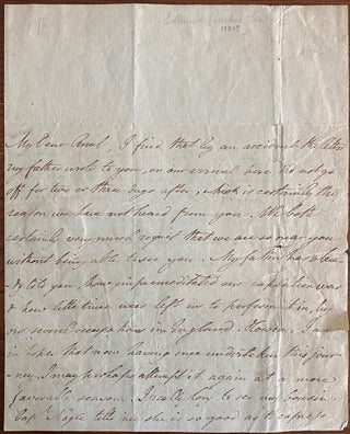 Item #8345 2 page holograph letter from Richard Burke to his aunt. Richard BURKE, Juliana FRENCH,...