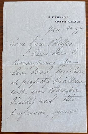 Item #8352 Holograph 2pp. letter from Lucy Geneviève Teresa Ward, Countess de Guerbel to Miss...