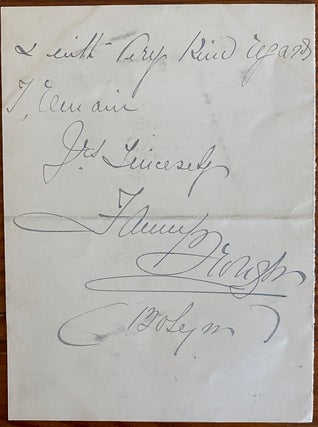 Holograph 2pp. letter from Frances "Fanny" Whiteside Brough