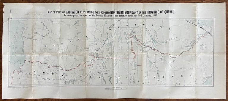 Item #8390 Map of part of Labrador illustrating the proposed northern boundary of the Province of Quebec. A. P. LOW, contributor, John J. MCGEE, Albert Peter, John Joseph.