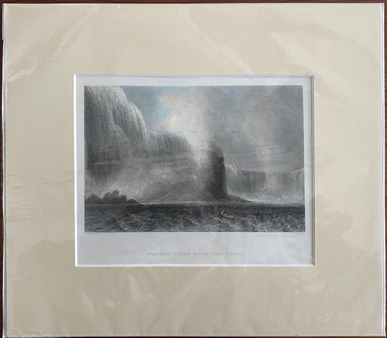 Item #8459 "Niagara Falls from the Ferry" hand-coloured engaving. BARTLETT, J.  COUSEN, after, engraver, illiam, enry.
