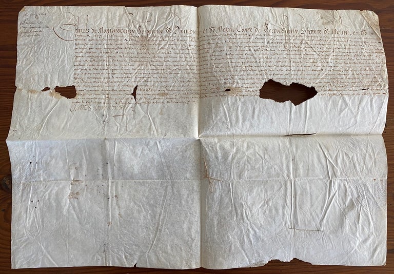 Item #8468 Charles de Montmorency, Duke of Damville signed document. Charles de Montmorency MONTMORENCY, Duke of Damville.