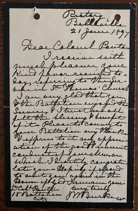 Item #8494 Canon J.W. Burke Autographed Letter Signed. Canon J. W. BURKE