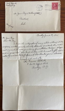 Zane Grey large collection of 89 letters and ephemera