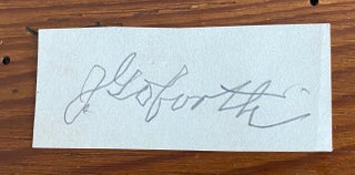 Item #8572 Jonathan Goforth signature on card. Jonathan GOFORTH