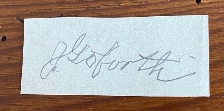 Item #8572 Jonathan Goforth signature on card. Jonathan GOFORTH.