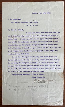 Item #8580 Walter Humphries Montague typed letter signed. W. H. MONTAGUE, Walter Humphries