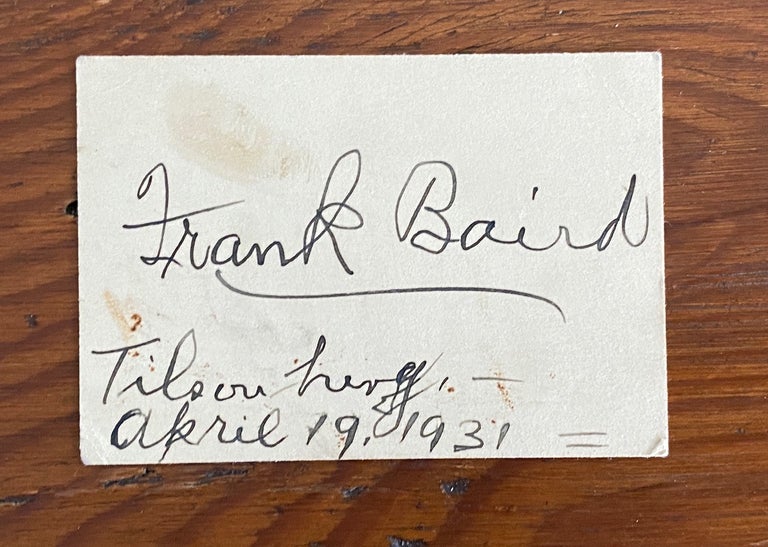 Item #8584 Frank Baird signed card. Frank BAIRD.