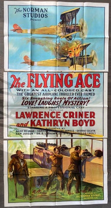 Item #8600 The Flying Ace Three Sheet Large Poster (3 original folded sections). Richard Edward...