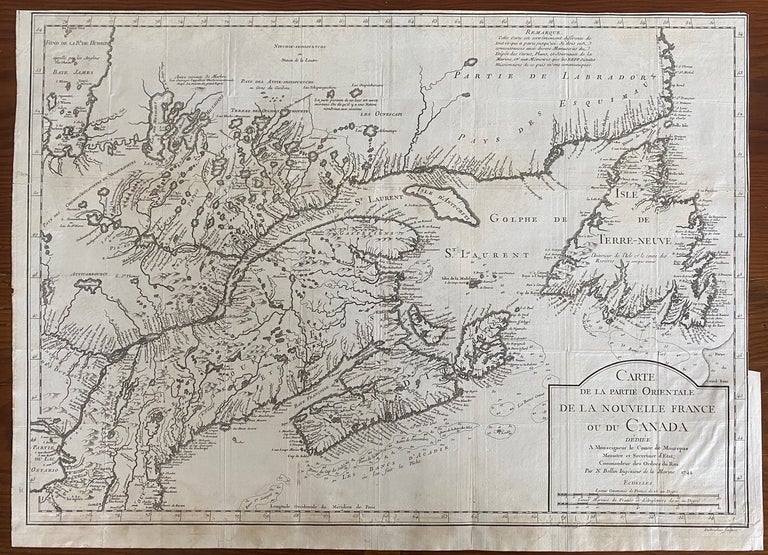 Item #8608 Carte de la Partie Orientale de la Nouvelle France ou du Canada. Jacques Nicolas BELLIN.
