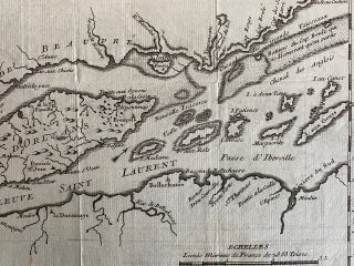 Carte de L'Isle D'Orleans et du passage de la traverse dans le Fleuve St. Laurent