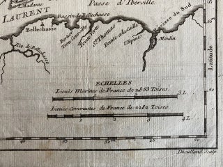Carte de L'Isle D'Orleans et du passage de la traverse dans le Fleuve St. Laurent