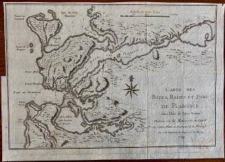 Item #8620 Carte des Bayes, Rades et Port de Plaisance dans l'Ile de Terre Neuve. Jacques Nicolas...