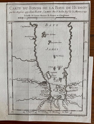 Item #8623 Carte du fonds de la Baye de Hudson, que les Anglois appellent Baye James. Jacques...