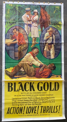 Item #8630 Black Gold Three Sheet large poster (41x81 inches) (3 original flat sections). Richard...