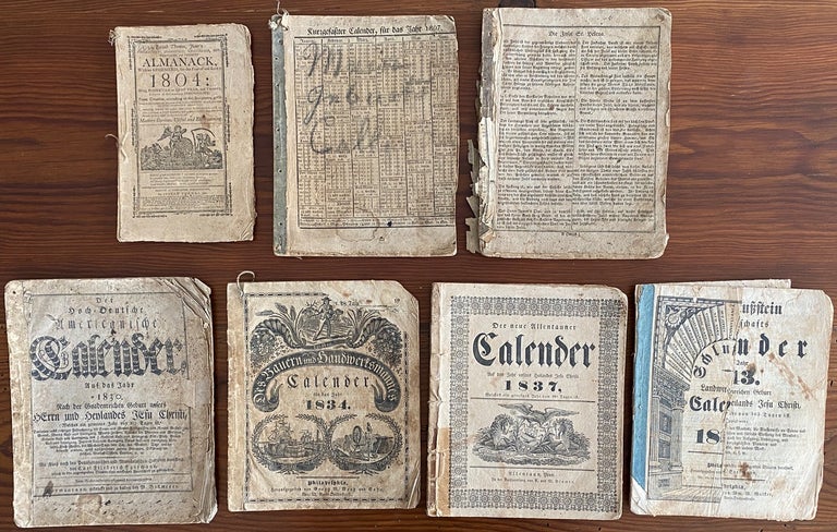 Item #8652 7 calenders/ almanacs for German “Auswanderer” to America.