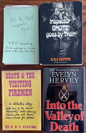 British crime fiction collection featuring Julian Symons and H.R.F. Keating, including copies of their first books
