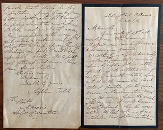 Item #8722 Holograph letter from Alpheus Todd to Alexander Morris. Alpheus TODD, Alexander MORRIS