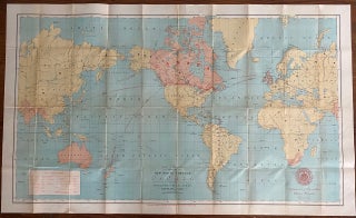 Item #8727 Chart of the World showing New Route through Canada between England, China, Japan,...