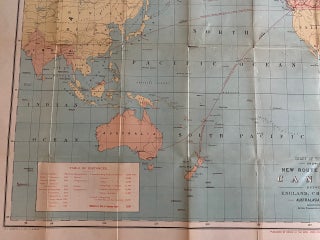 Chart of the World showing New Route through Canada between England, China, Japan, Australasia and the East.